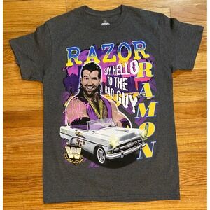 WWE Legends Razor Ramon T-Shirt Mens Small Gray Bad Guy Wrestling Tee